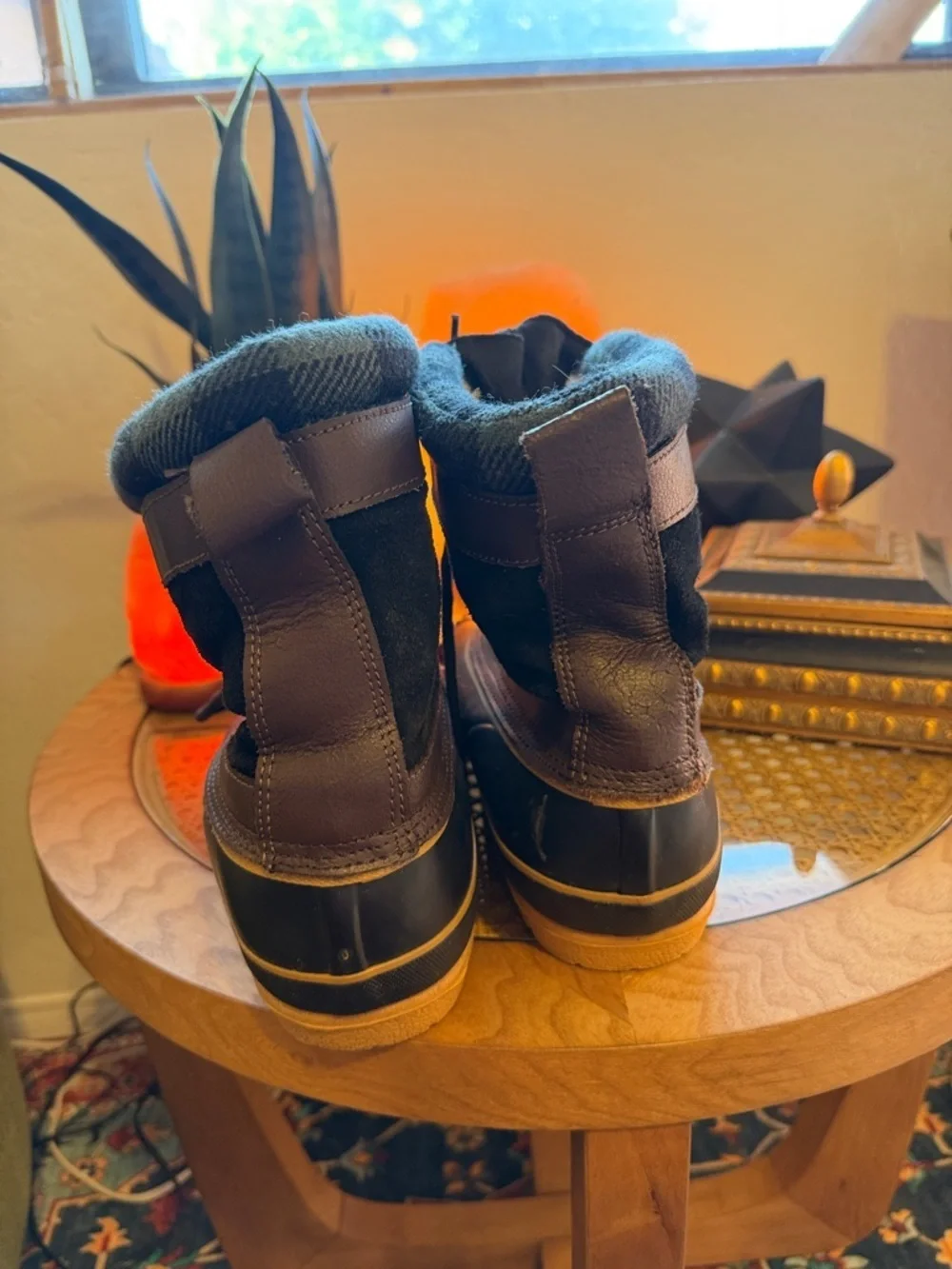 Insulated Brown and Black Men's Winter Duck Boots - Waterproof